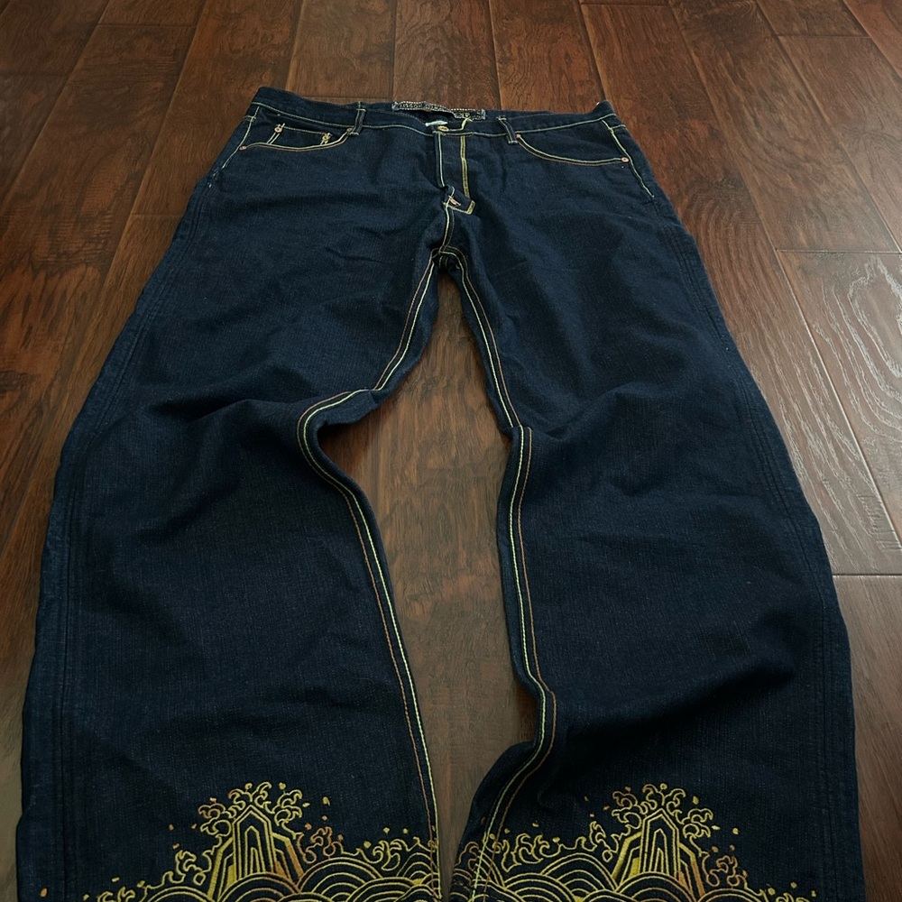 “ THE YEAR OF” Y2K jeans with cool embroidery on the back pockets and bottom